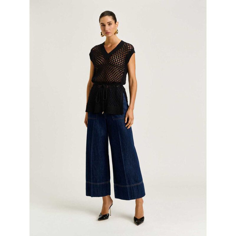 Veronika Maine Oversized Crochet Knit Tunic image number 3